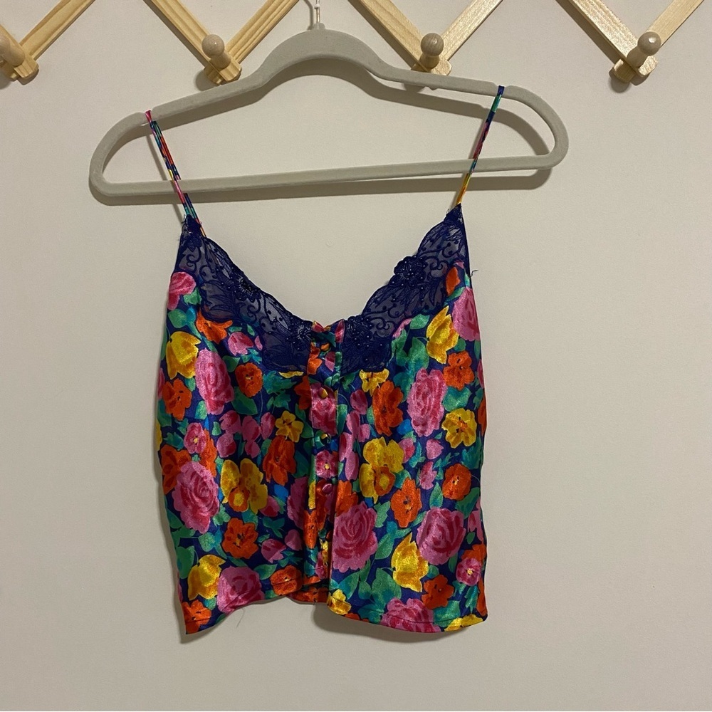 Victorias Secret Gold Label Floral Cropped Cami small